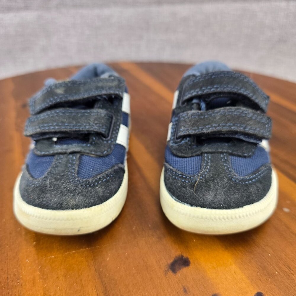 Cat & Jack Boys Navy & White Sneakers With Hook & Loop Straps Size 5 - Picture 6 of 13
